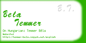 bela temmer business card