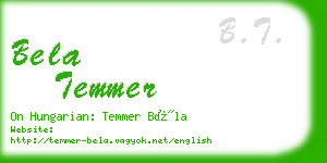 bela temmer business card